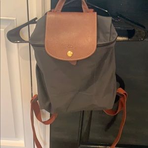 Longchamp small grey backpack